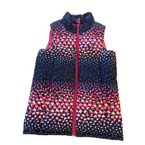 Lands' End 💜Girl's Puffer Vest 💜7-8 years 💜Pink Hearths